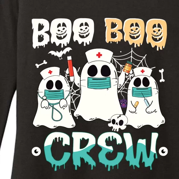 Boo Boo Crew Nurse Halloween Ghost Costume Womens CVC Long Sleeve Shirt