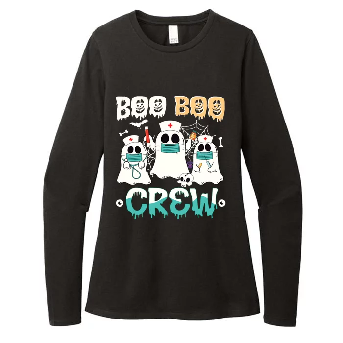 Boo Boo Crew Nurse Halloween Ghost Costume Womens CVC Long Sleeve Shirt