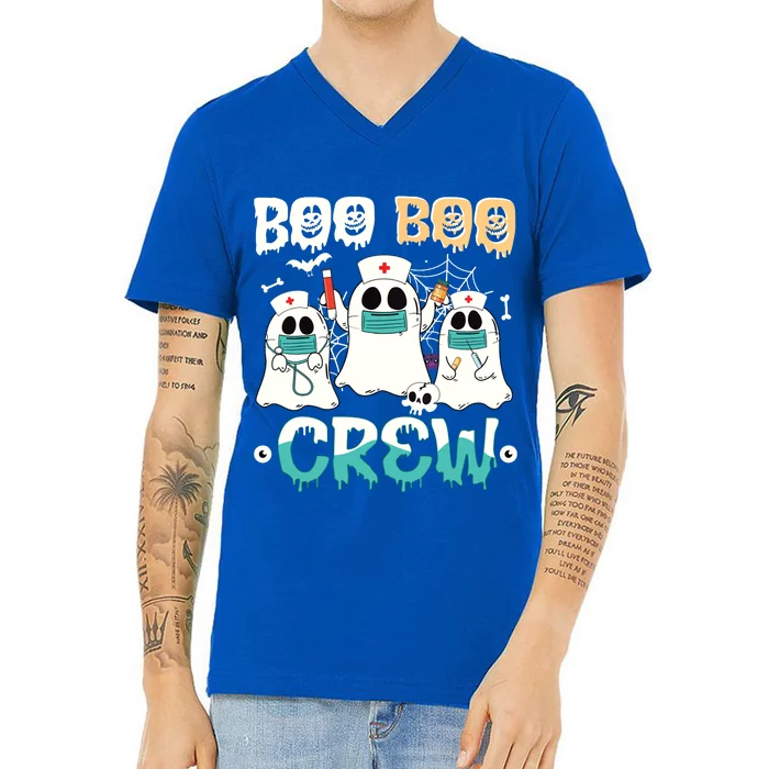 Boo Boo Crew Nurse Halloween Ghost Costume V-Neck T-Shirt