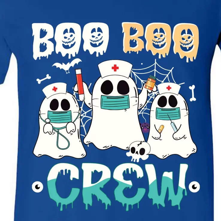 Boo Boo Crew Nurse Halloween Ghost Costume V-Neck T-Shirt