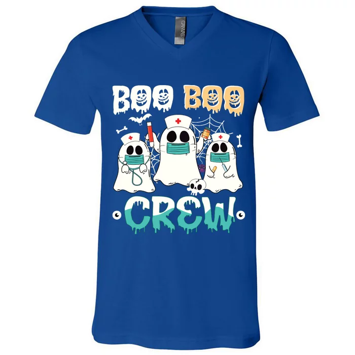 Boo Boo Crew Nurse Halloween Ghost Costume V-Neck T-Shirt