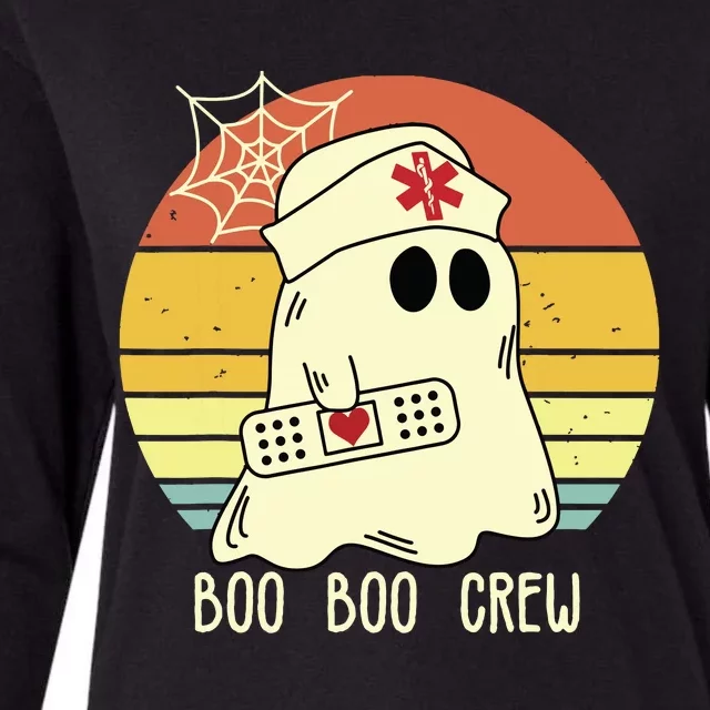 Boo Boo Crew Nurse Shirts Halloween Nurse Womens Cotton Relaxed Long Sleeve T-Shirt