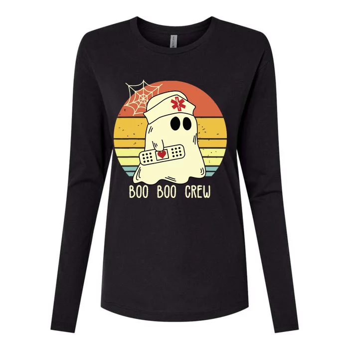 Boo Boo Crew Nurse Shirts Halloween Nurse Womens Cotton Relaxed Long Sleeve T-Shirt