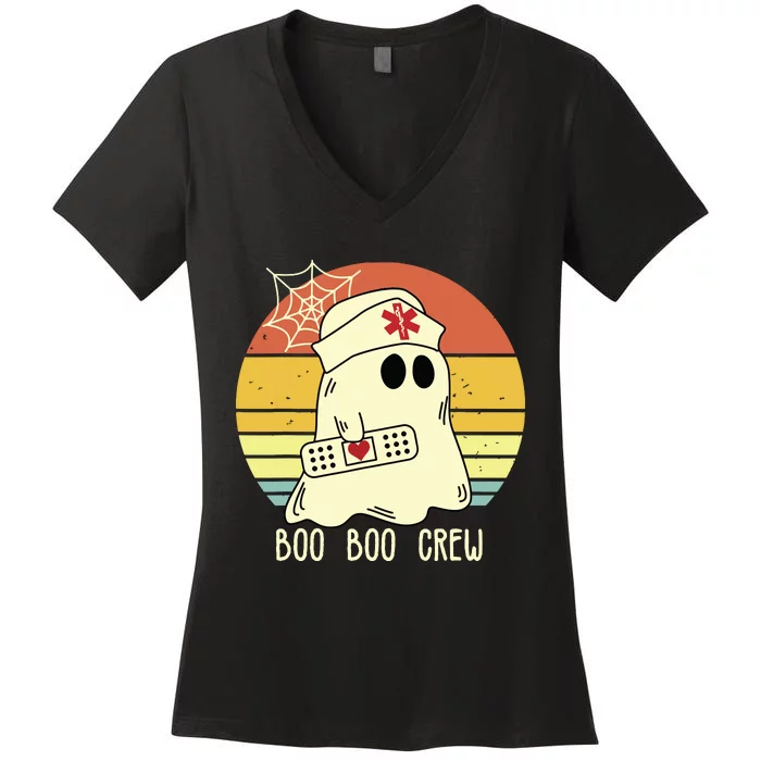 Boo Boo Crew Nurse Shirts Halloween Nurse Women's V-Neck T-Shirt