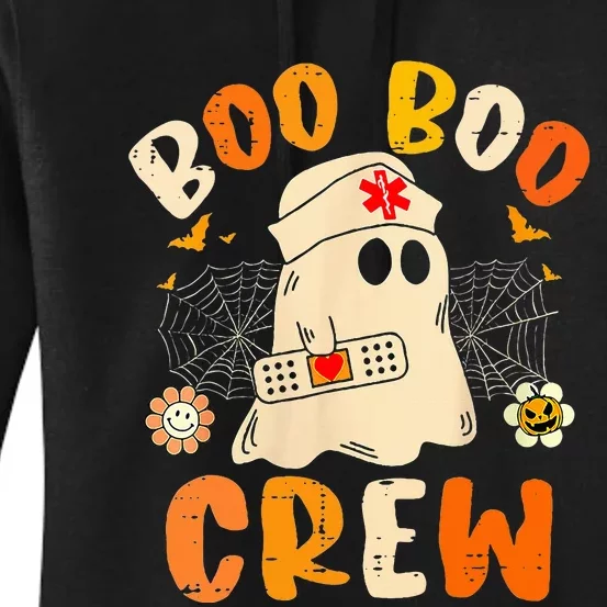 Boo Boo Crew Ghost Halloween Paramedic Women's Pullover Hoodie