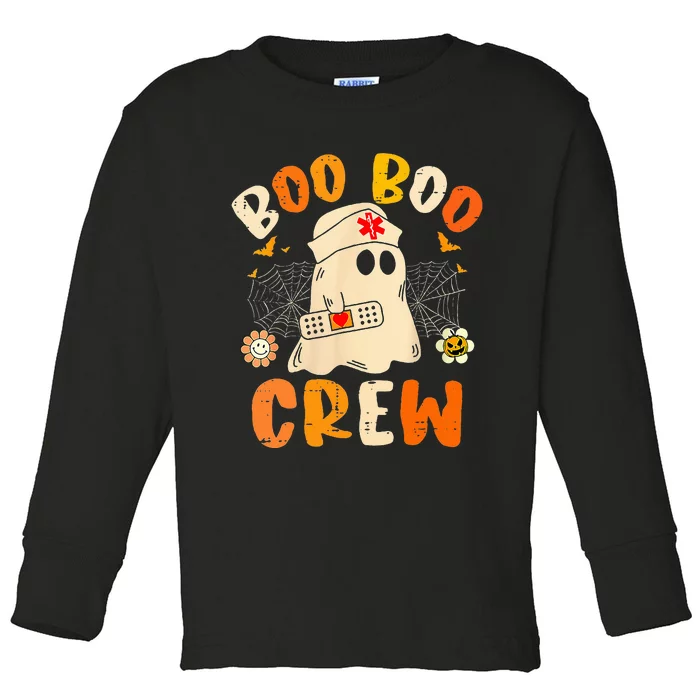 Boo Boo Crew Ghost Halloween Paramedic Toddler Long Sleeve Shirt