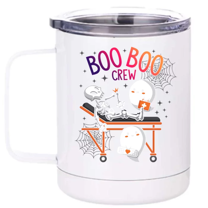 Boo Boo Crew Ghost Doctor Paramedic Emt Nurse Halloween Gift Front & Back 12oz Stainless Steel Tumbler Cup