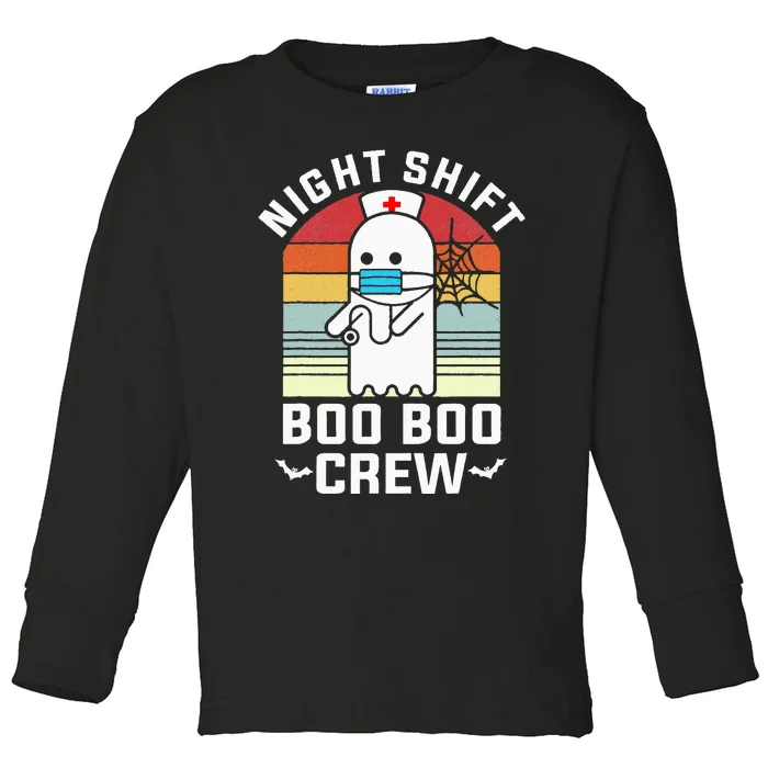 Boo Boo Crew Funny Nurse Halloween Cute Ghost Costume Gift Toddler Long Sleeve Shirt