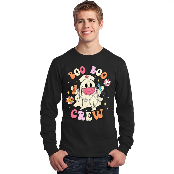 Boo Boo Crew Halloween Ghost Nurse Long Sleeve Shirt