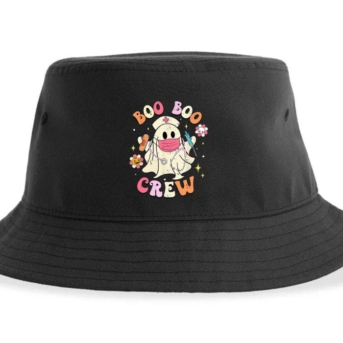 Boo Boo Crew Halloween Ghost Nurse Sustainable Bucket Hat