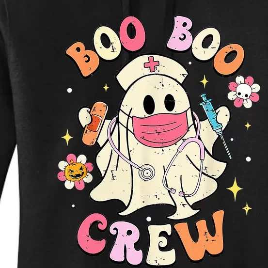 Boo Boo Crew Halloween Ghost Nurse Women's Pullover Hoodie