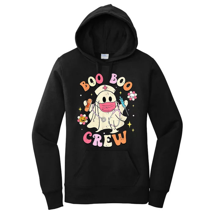 Boo Boo Crew Halloween Ghost Nurse Women's Pullover Hoodie