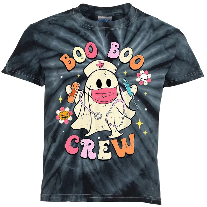 Boo Boo Crew Halloween Ghost Nurse Kids Tie-Dye T-Shirt