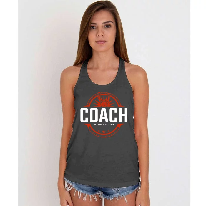 Boxer Boxing Coach Tee No Pain No Gain Great Gift Women's Knotted Racerback Tank