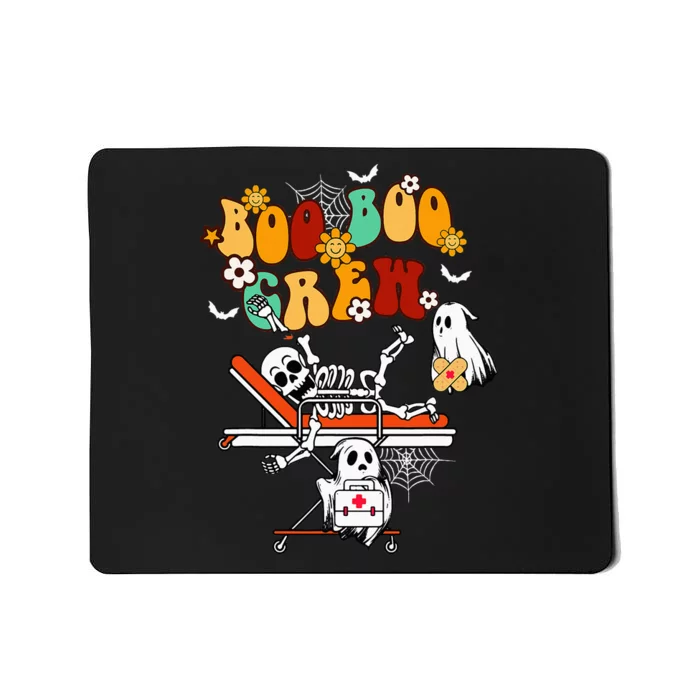 Boo Boo Crew Ghost Doctor Paramedic Nurse Halloween Groovy Mousepad