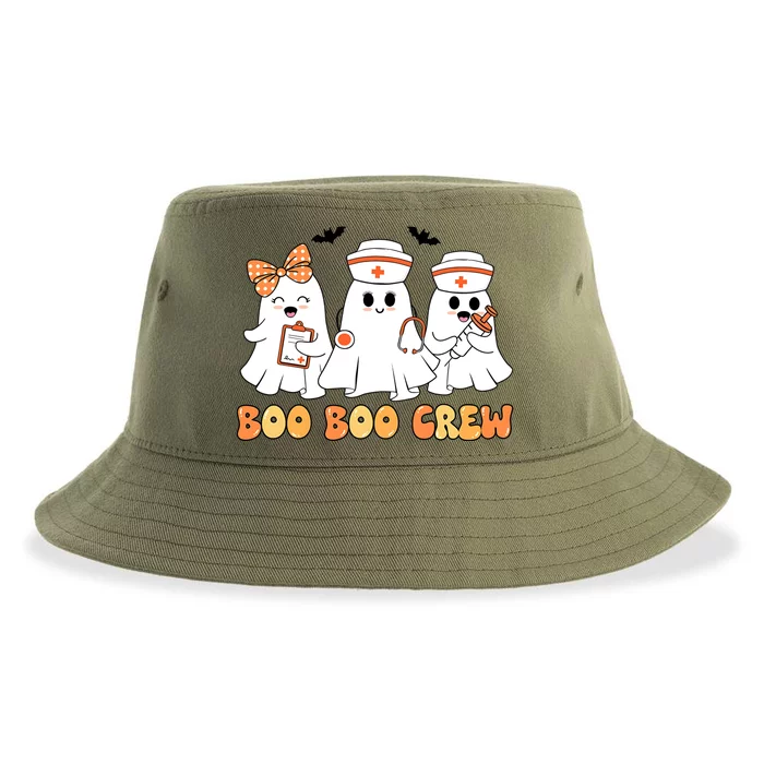 Boo Boo Crew Ghost Nurse Nursing Sustainable Bucket Hat