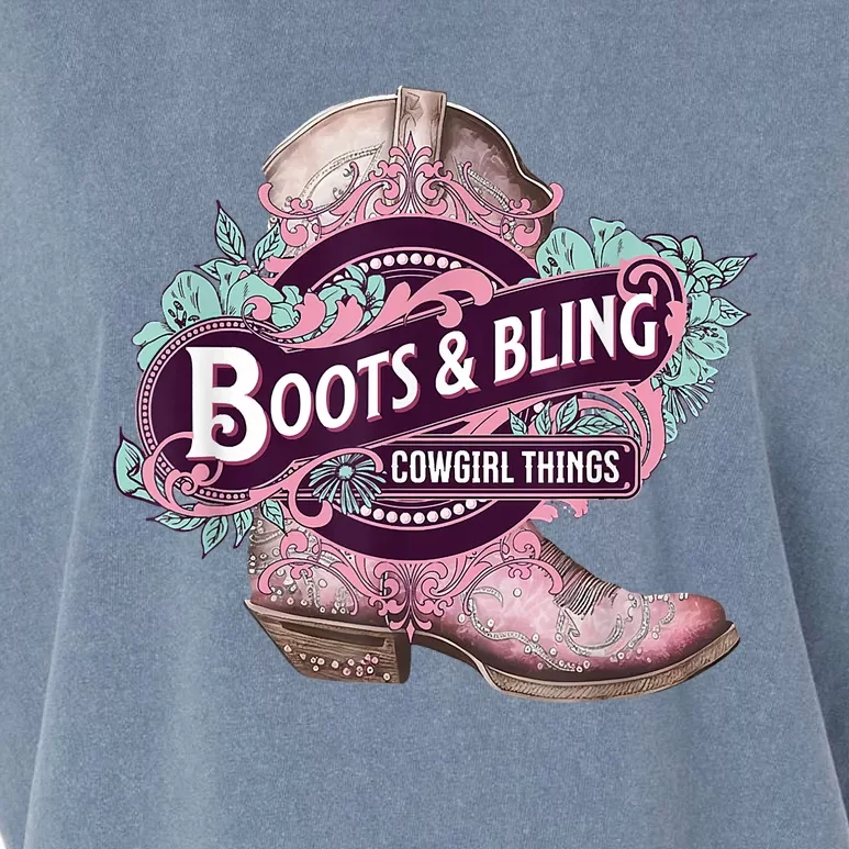 Boots & Bling Cowgirl Things Cute Western Country Rodeo Garment-Dyed Women's Muscle Tee