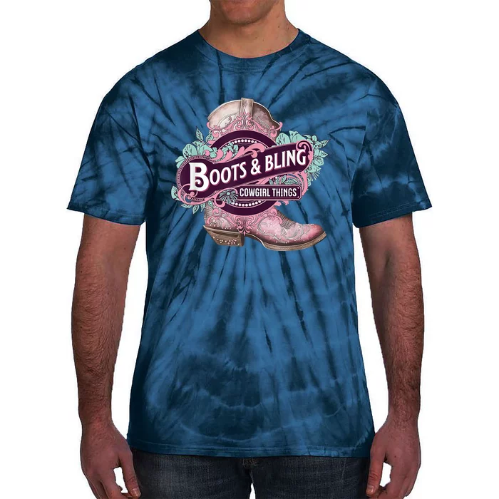 Boots & Bling Cowgirl Things Cute Western Country Rodeo Tie-Dye T-Shirt