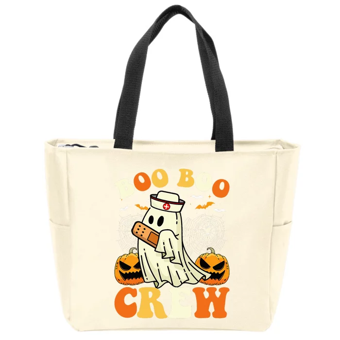 Boo Boo Crew Ghost Halloween Paramedic Nurse RN ER NICU LPN Zip Tote Bag