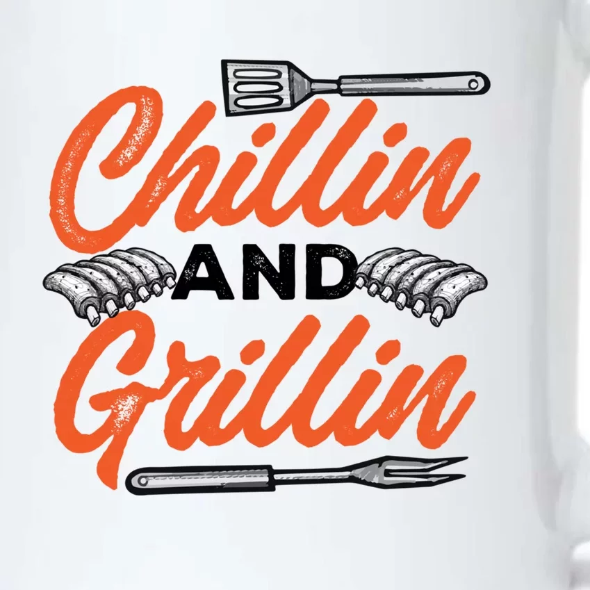 Bbq Barbeque Chillin And Grillin Funny Gift Black Color Changing Mug