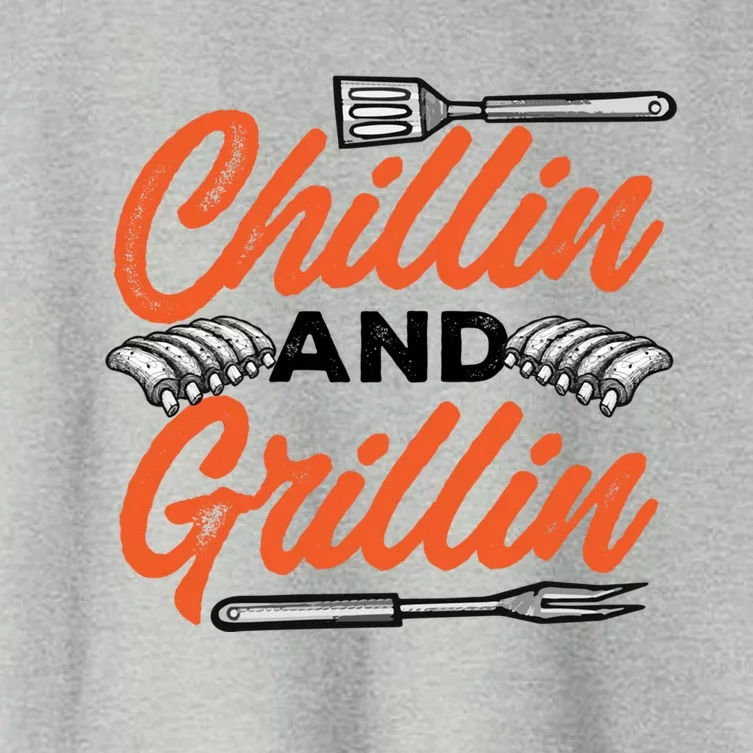 Bbq Barbeque Chillin And Grillin Funny Gift Women's Crop Top Tee