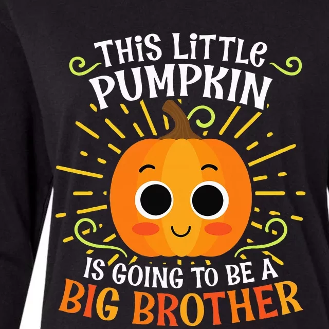 Big Brother Cute Thanksgiving Pumpkin Pregnancy Announcement Womens Cotton Relaxed Long Sleeve T-Shirt