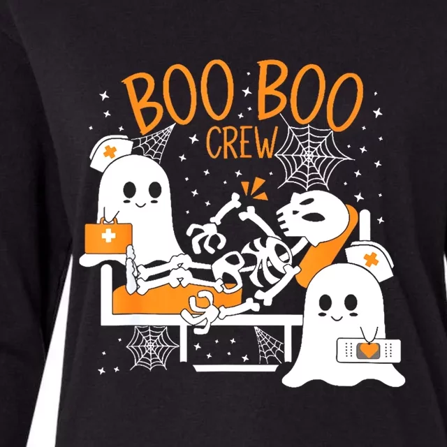 Boo Boo Crew Halloween Nurse Pediatric Nurse Or Nurse Womens Cotton Relaxed Long Sleeve T-Shirt