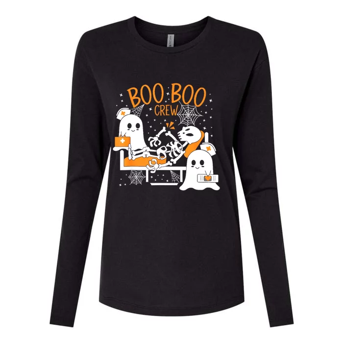 Boo Boo Crew Halloween Nurse Pediatric Nurse Or Nurse Womens Cotton Relaxed Long Sleeve T-Shirt