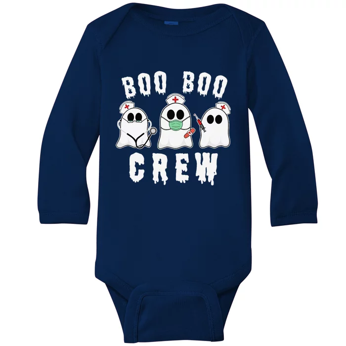 Boo Boo Crew Funny Nurse Halloween Ghost Costume Baby Long Sleeve Bodysuit