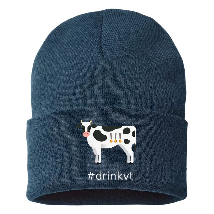 Beer Brew Cow Drinkvt Sustainable Knit Beanie