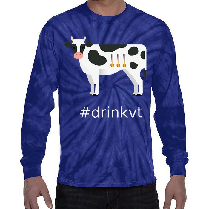 Beer Brew Cow Drinkvt Tie-Dye Long Sleeve Shirt