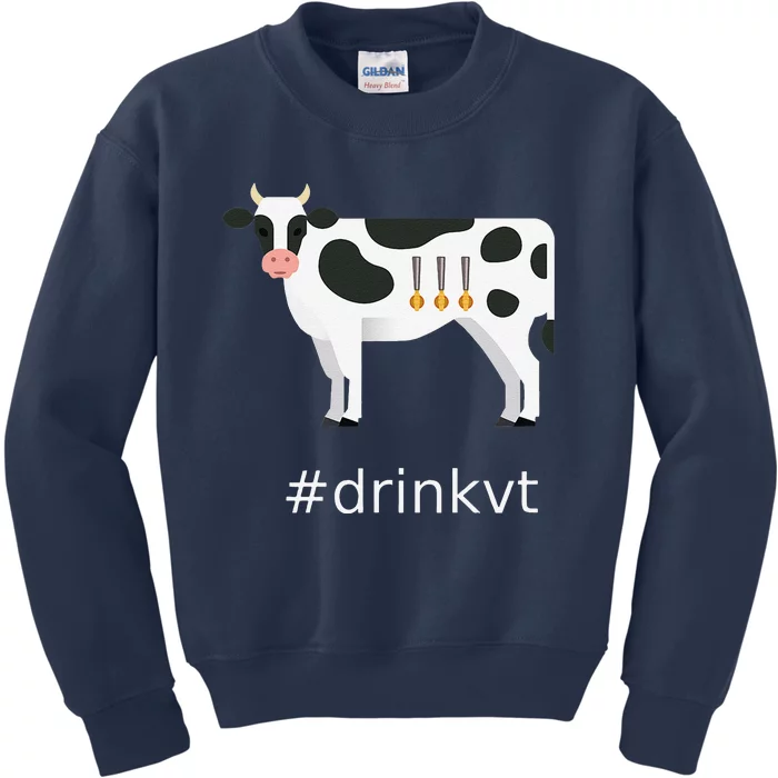 Beer Brew Cow Drinkvt Kids Sweatshirt