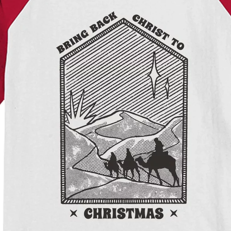 Bring Back Christ To Christmas Kids Colorblock Raglan Jersey