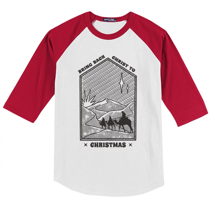 Bring Back Christ To Christmas Kids Colorblock Raglan Jersey