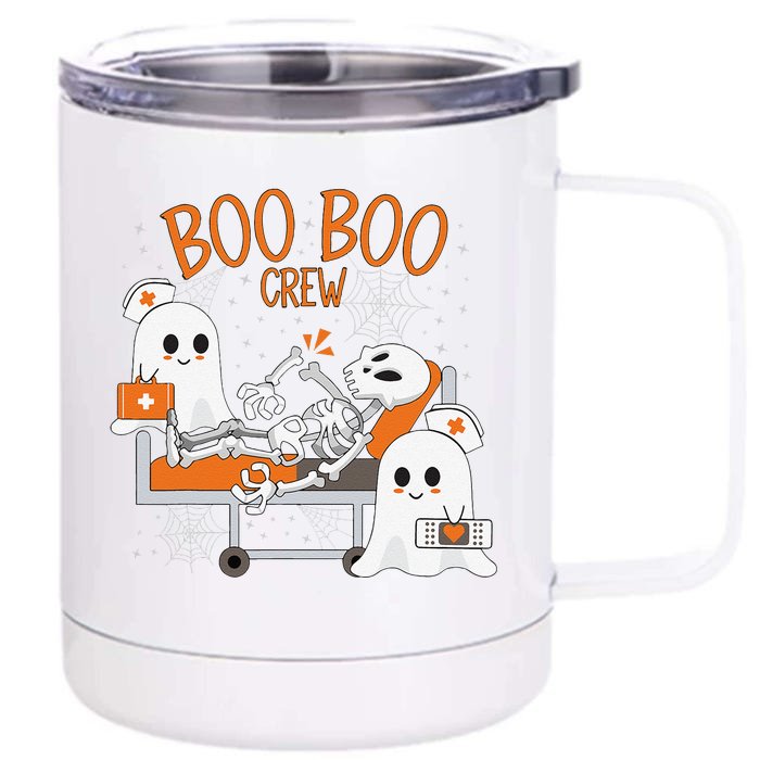 Boo Boo Crew Ghost Doctor Paramedic EMT Nurse Halloween Gift Front & Back 12oz Stainless Steel Tumbler Cup