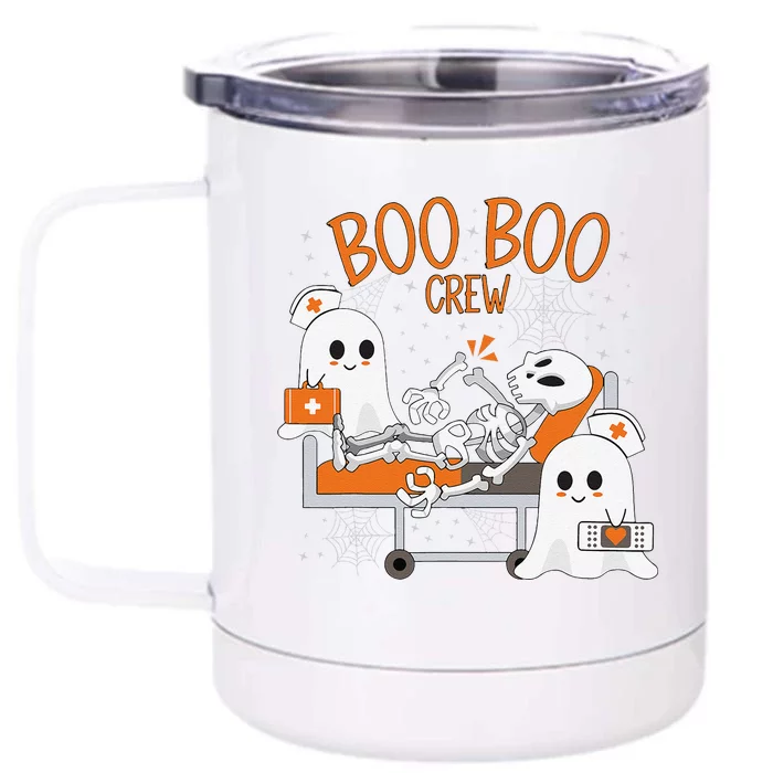 Boo Boo Crew Ghost Doctor Paramedic EMT Nurse Halloween Gift Front & Back 12oz Stainless Steel Tumbler Cup