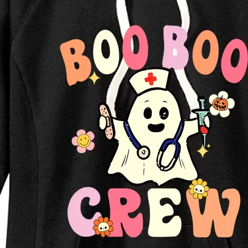 Boo Boo Crew Nurse Ghost Funny Halloween Costume Gift Women's Fleece Hoodie