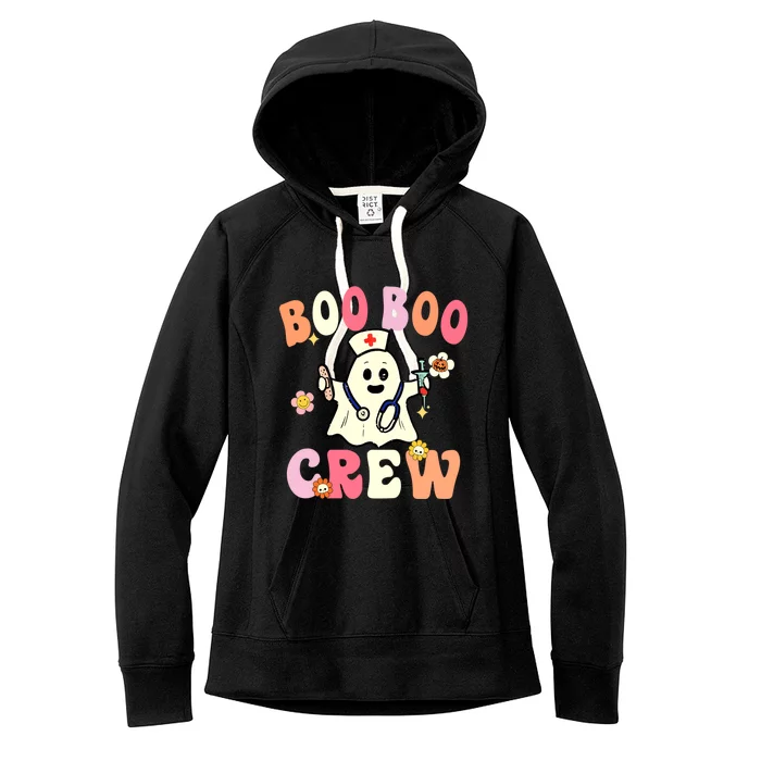 Boo Boo Crew Nurse Ghost Funny Halloween Costume Gift Women's Fleece Hoodie