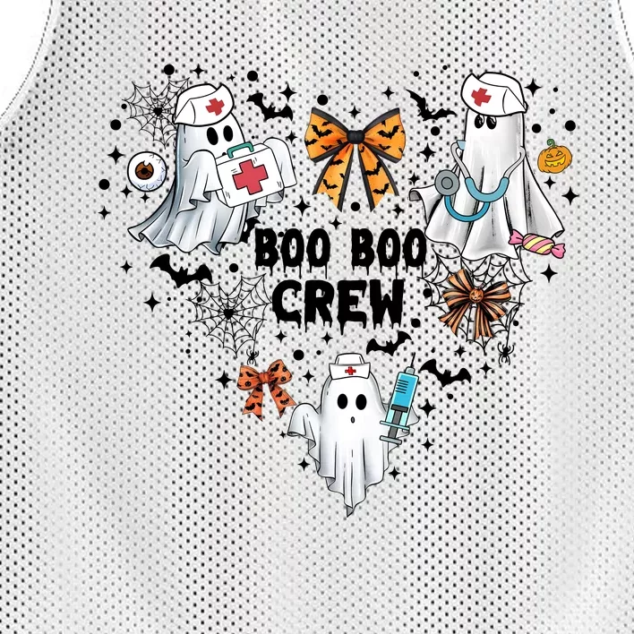 Boo Boo Crew Ghost Nurse Halloween Mesh Reversible Basketball Jersey Tank