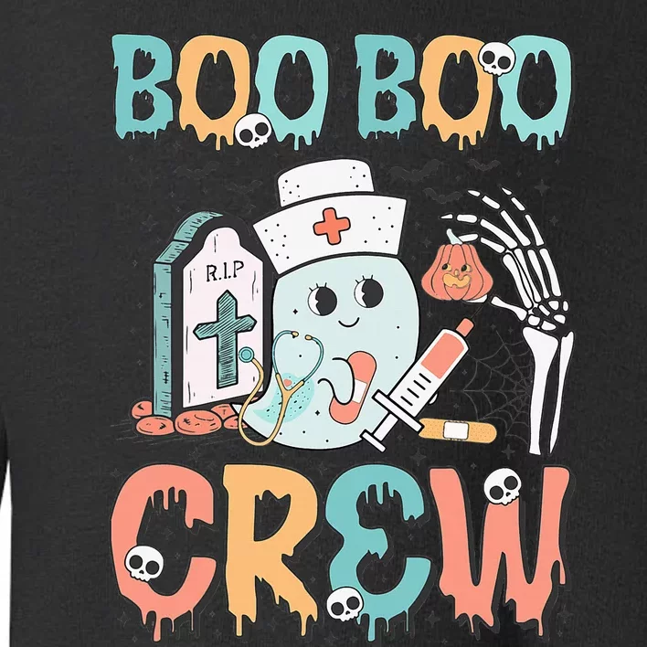 Boo Boo Crew Funny Nursing Ghost Nurse Halloween Toddler Sweatshirt