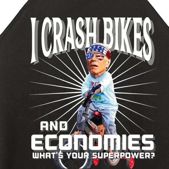 Biden Bicycle Crash Bike Wreck Usa Ridin With Biden Falling Women’s Perfect Tri Rocker Tank