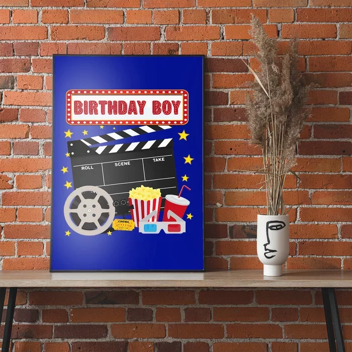 Birthday Boy Crew Movie Night Theme Matching Party Poster