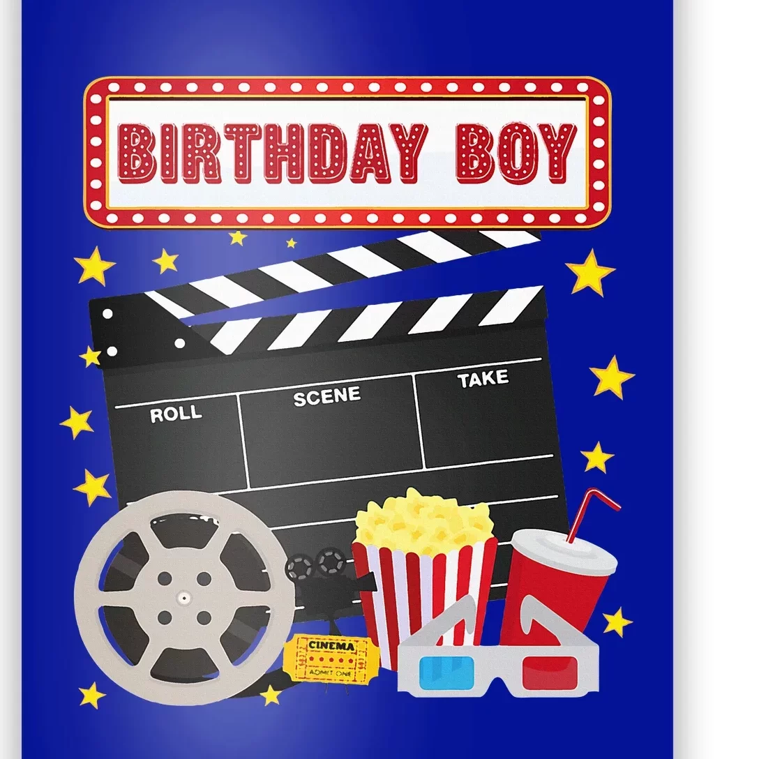 Birthday Boy Crew Movie Night Theme Matching Party Poster