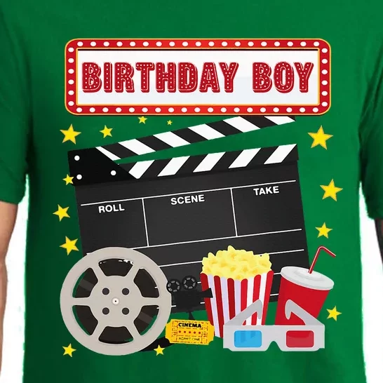 Birthday Boy Crew Movie Night Theme Matching Party Pajama Set