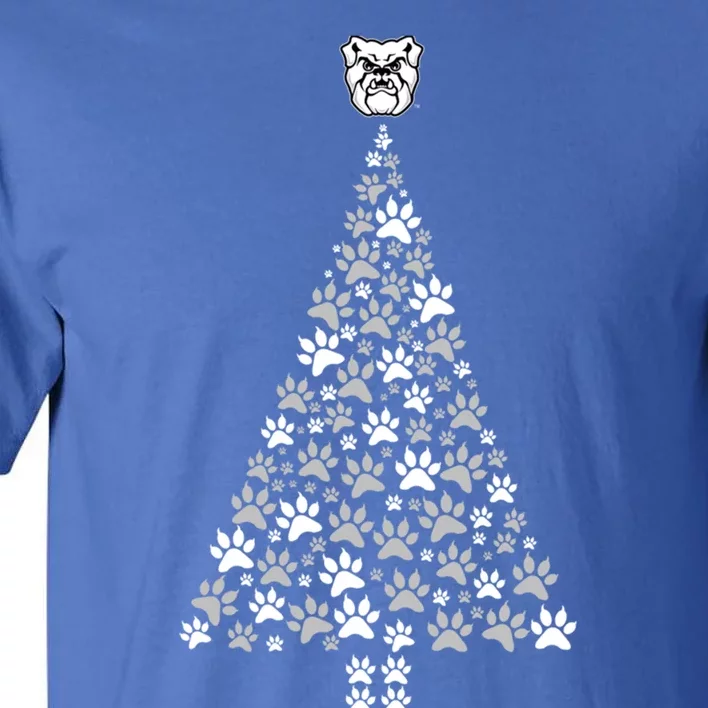 Butler Bulldogs Christmas Cat Paw Christmas Tree Team Gift Tall T-Shirt