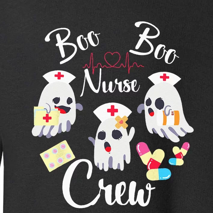 Boo Boo Crew Nurse Ghost Costume Funny Halloween Gift Toddler Sweatshirt