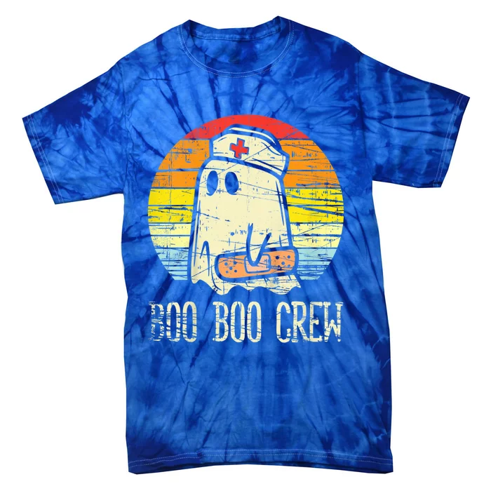 Boo Boo Crew Nurse Halloween Nurses Rn Ghost Cute Gift Tie-Dye T-Shirt