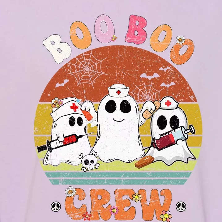 Boo Boo Crew Nurse Ghost Funny Halloween Costume Matching Garment-Dyed Sweatshirt