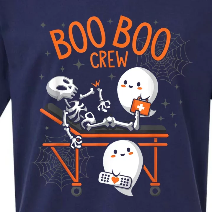 Boo Boo Crew Ghost Doctor Paramedic Emt Nurse Halloween Sueded Cloud Jersey T-Shirt