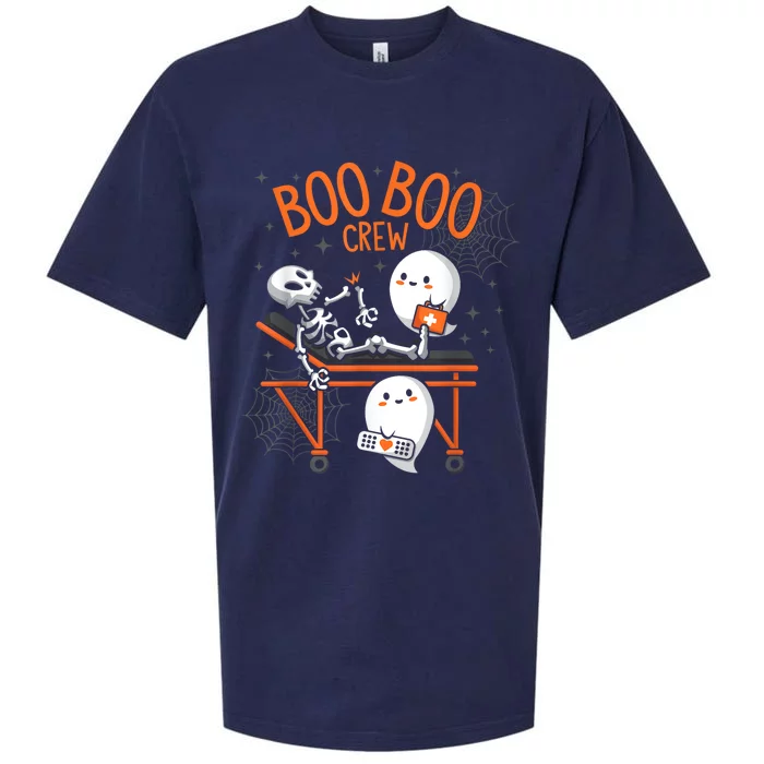 Boo Boo Crew Ghost Doctor Paramedic Emt Nurse Halloween Sueded Cloud Jersey T-Shirt